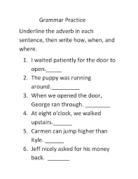 Adverbs in Grammar